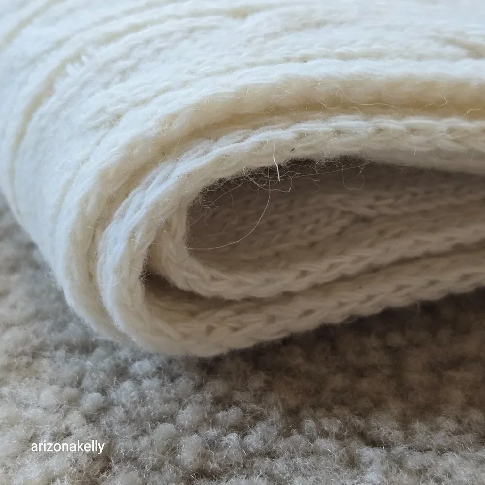 Wool or Wool Blend Cable Knit Ivory Scarf